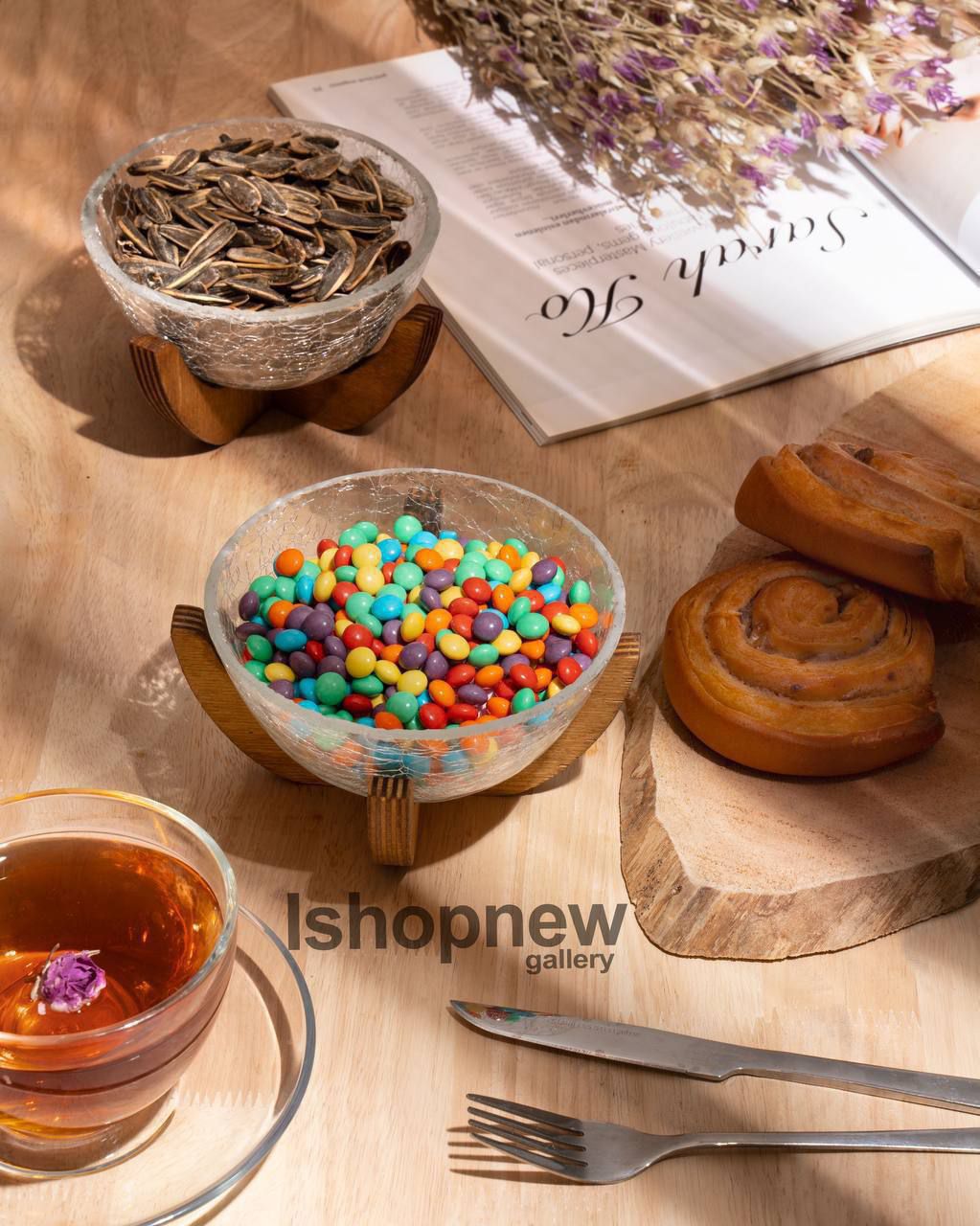 پیاله آبگز پایه چوبی