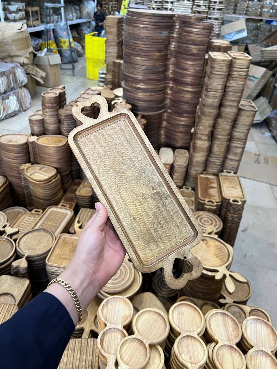رولت خوری چوبی دسته قلبی
